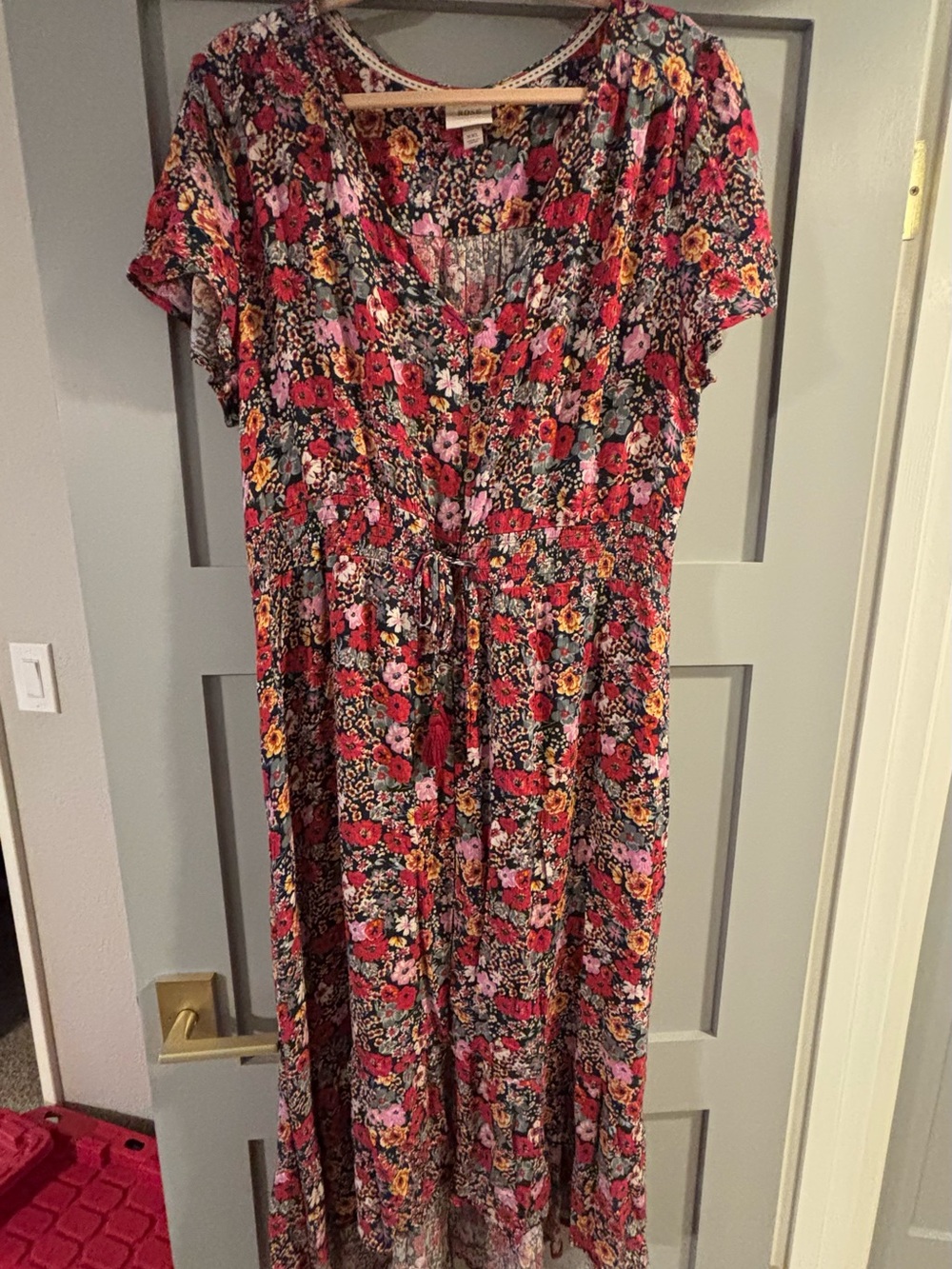 Knox Rose Red Floral Midi Dress